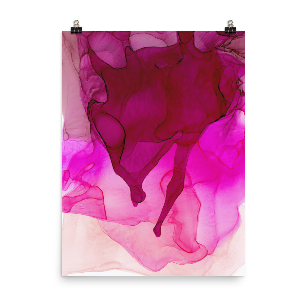 Red and Pink Abstract Art print, Blood Bath - Image 2