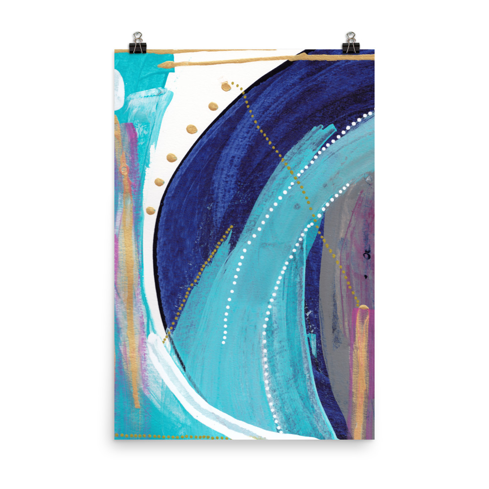 Blue and Turquoise abstract Art Print , Can't Own Me - Image 8